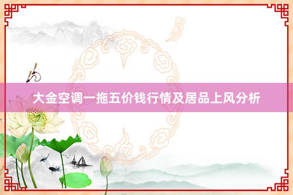 大金空调一拖五价钱行情及居品上风分析